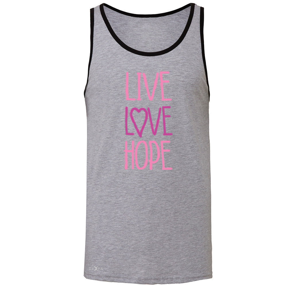 Live Love Hope Men's Jersey Tank Breast Cancer Awareness Event Oct Sleeveless - Zexpa Apparel - 2