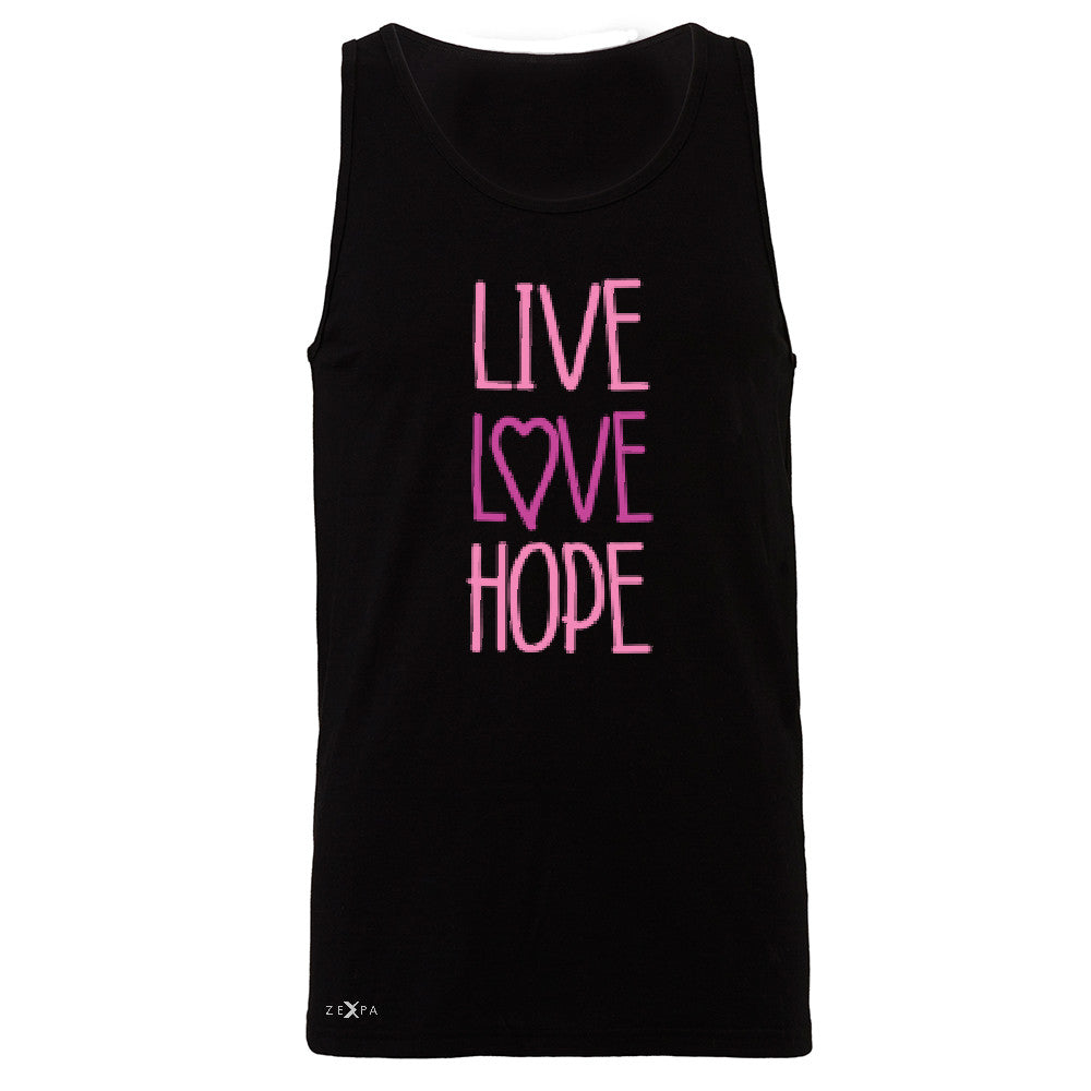 Live Love Hope Men's Jersey Tank Breast Cancer Awareness Event Oct Sleeveless - Zexpa Apparel - 1