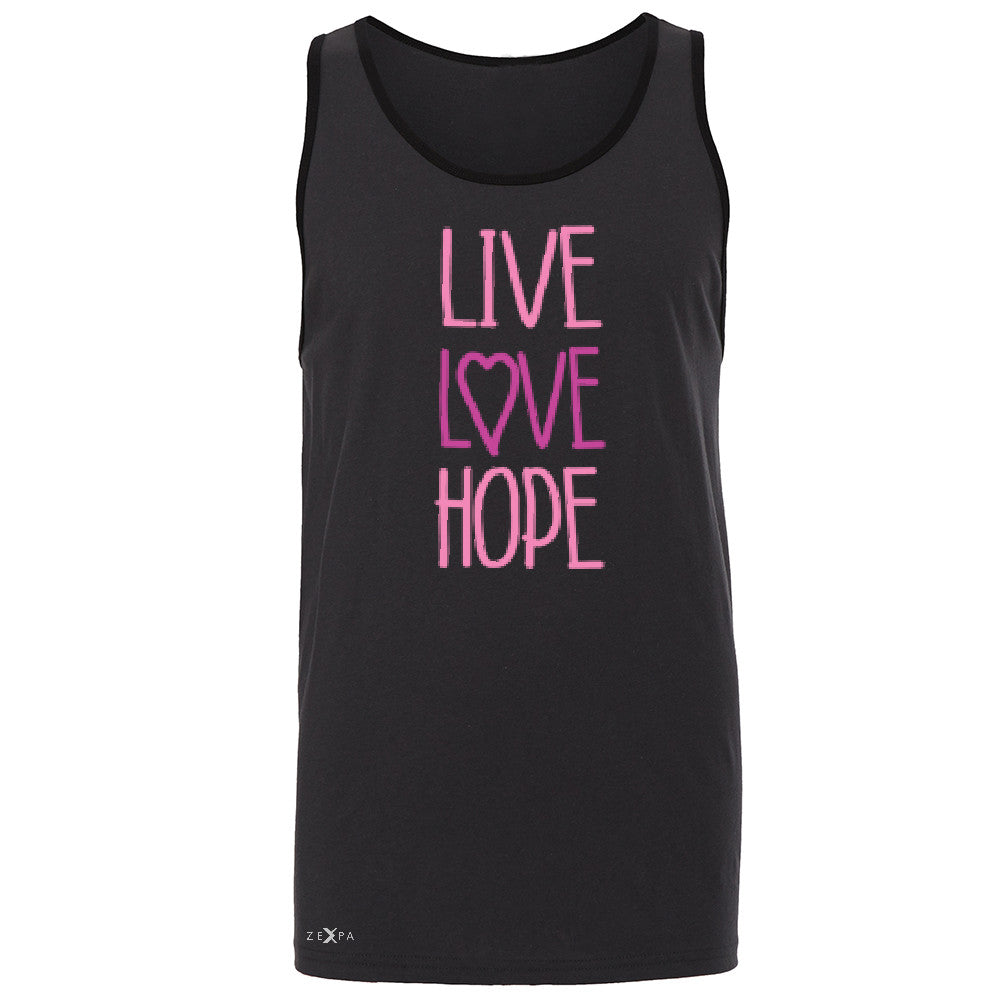 Live Love Hope Men's Jersey Tank Breast Cancer Awareness Event Oct Sleeveless - Zexpa Apparel - 3