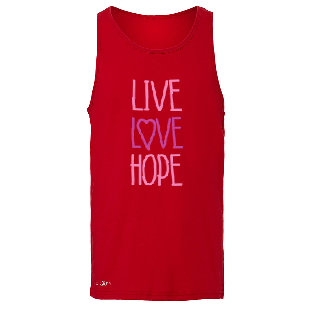 Live Love Hope Men's Jersey Tank Breast Cancer Awareness Event Oct Sleeveless - Zexpa Apparel - 4