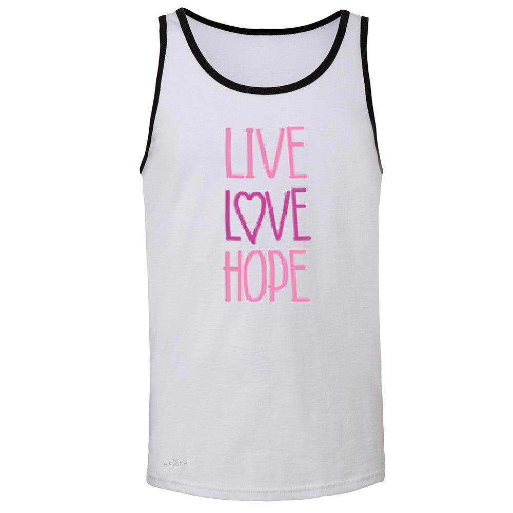Live Love Hope Men's Jersey Tank Breast Cancer Awareness Event Oct Sleeveless - Zexpa Apparel - 5