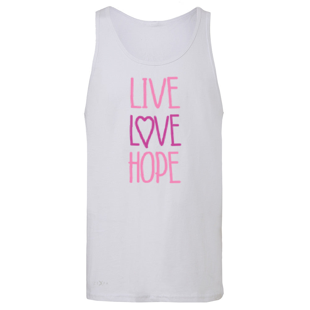 Live Love Hope Men's Jersey Tank Breast Cancer Awareness Event Oct Sleeveless - Zexpa Apparel - 6