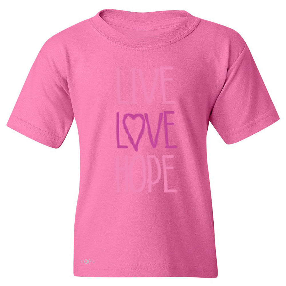 Live Love Hope Youth T-shirt Breast Cancer Awareness Event Oct Tee - Zexpa Apparel - 3