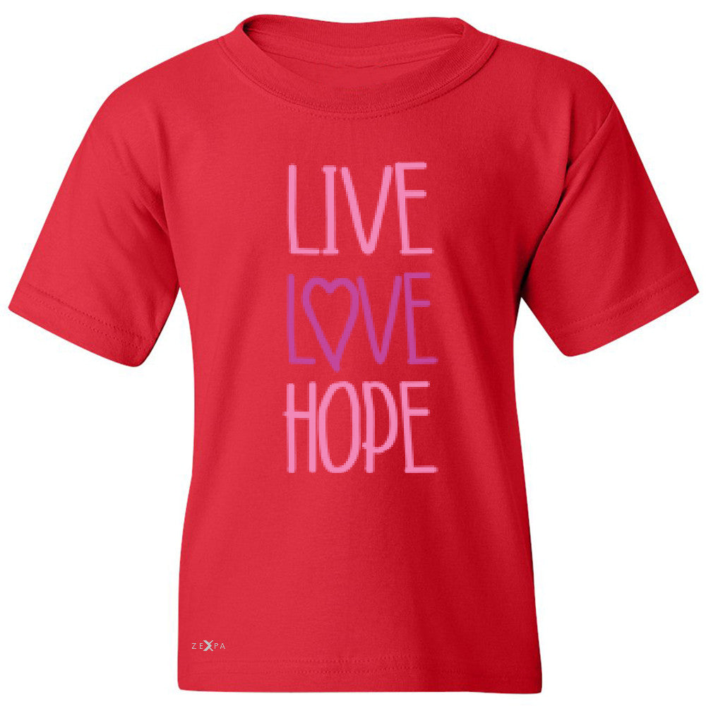 Live Love Hope Youth T-shirt Breast Cancer Awareness Event Oct Tee - Zexpa Apparel - 4