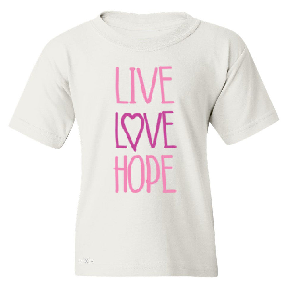 Live Love Hope Youth T-shirt Breast Cancer Awareness Event Oct Tee - Zexpa Apparel - 5