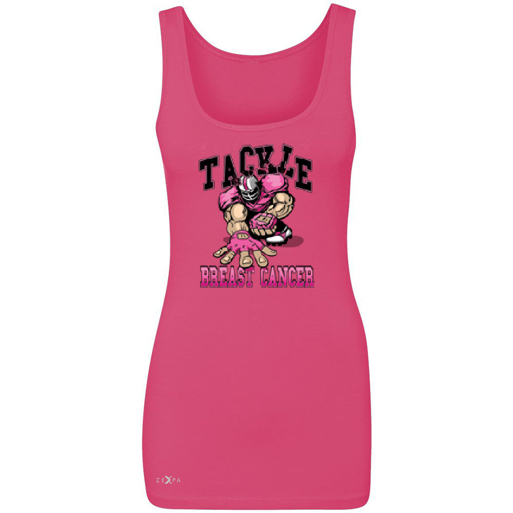 Tackle Breast Cancer Women's Tank Top Breast Cancer Awareness Sleeveless - Zexpa Apparel - 2