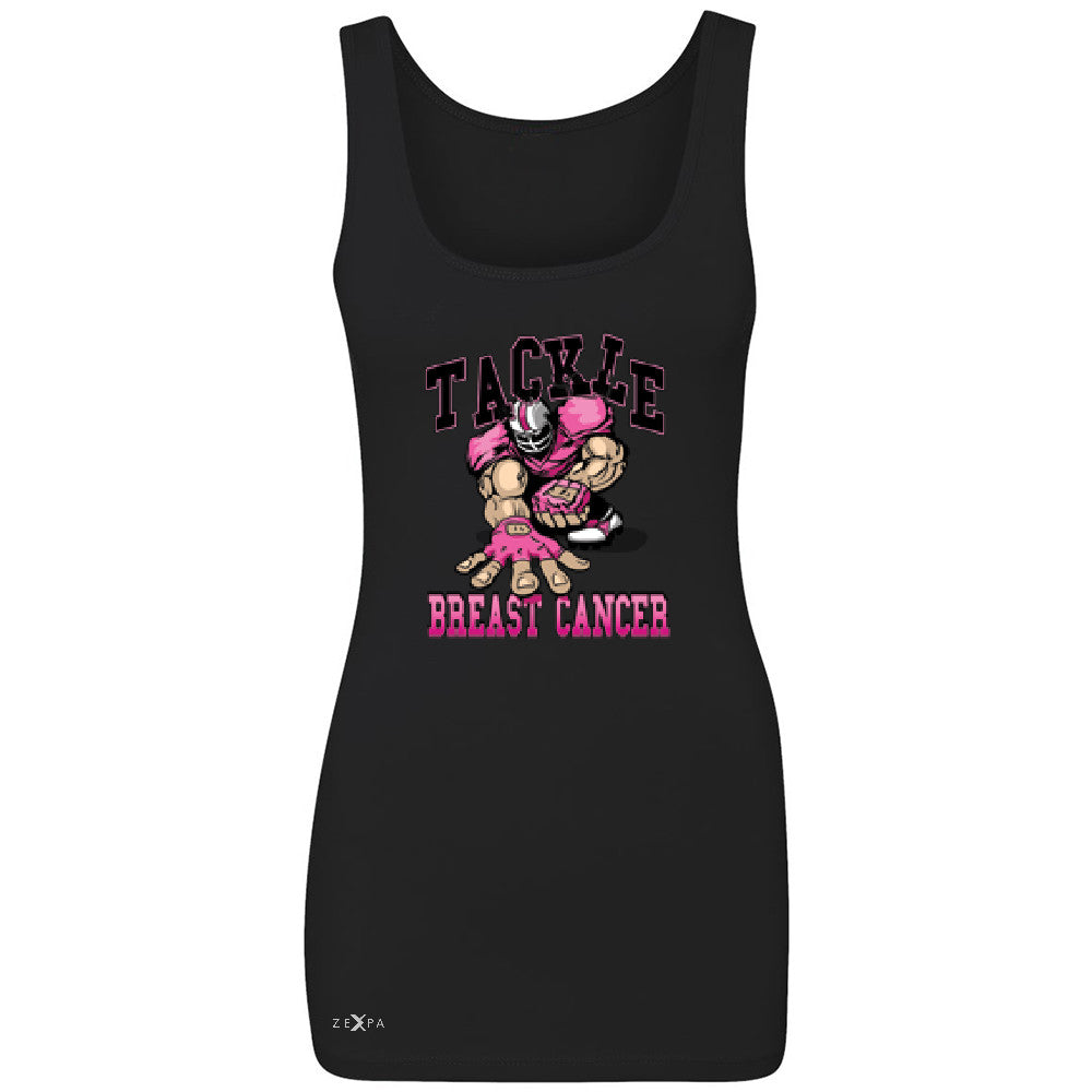 Tackle Breast Cancer Women's Tank Top Breast Cancer Awareness Sleeveless - Zexpa Apparel - 1