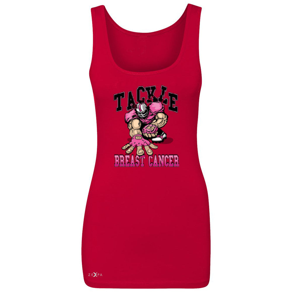 Tackle Breast Cancer Women's Tank Top Breast Cancer Awareness Sleeveless - Zexpa Apparel - 3