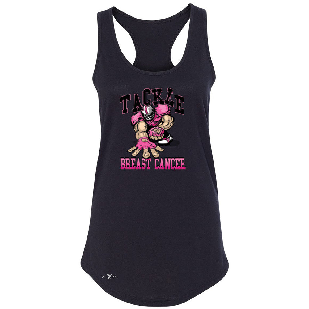 Tackle Breast Cancer Women's Racerback Breast Cancer Awareness Sleeveless - Zexpa Apparel - 1