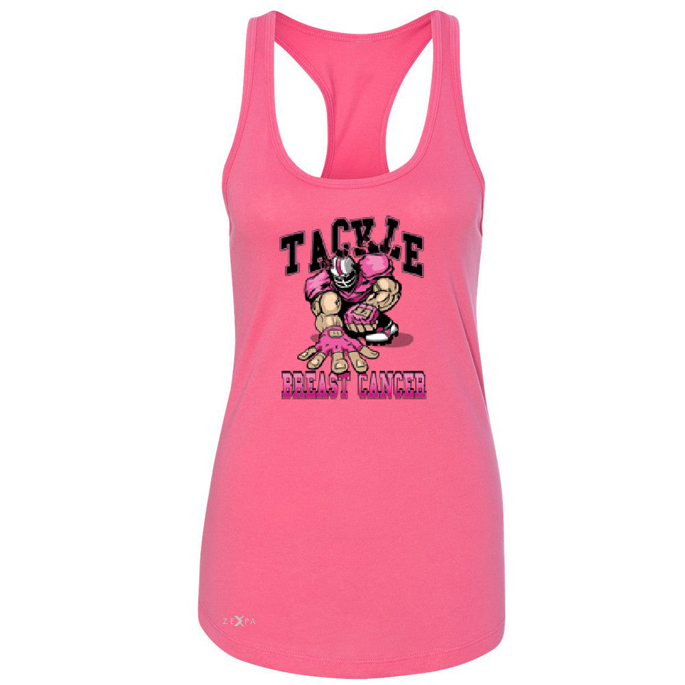 Tackle Breast Cancer Women's Racerback Breast Cancer Awareness Sleeveless - Zexpa Apparel - 2
