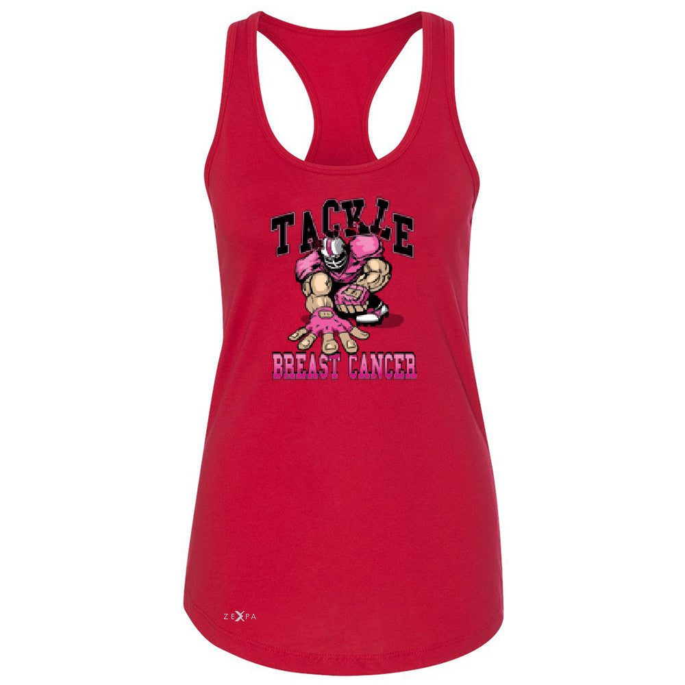 Tackle Breast Cancer Women's Racerback Breast Cancer Awareness Sleeveless - Zexpa Apparel - 3