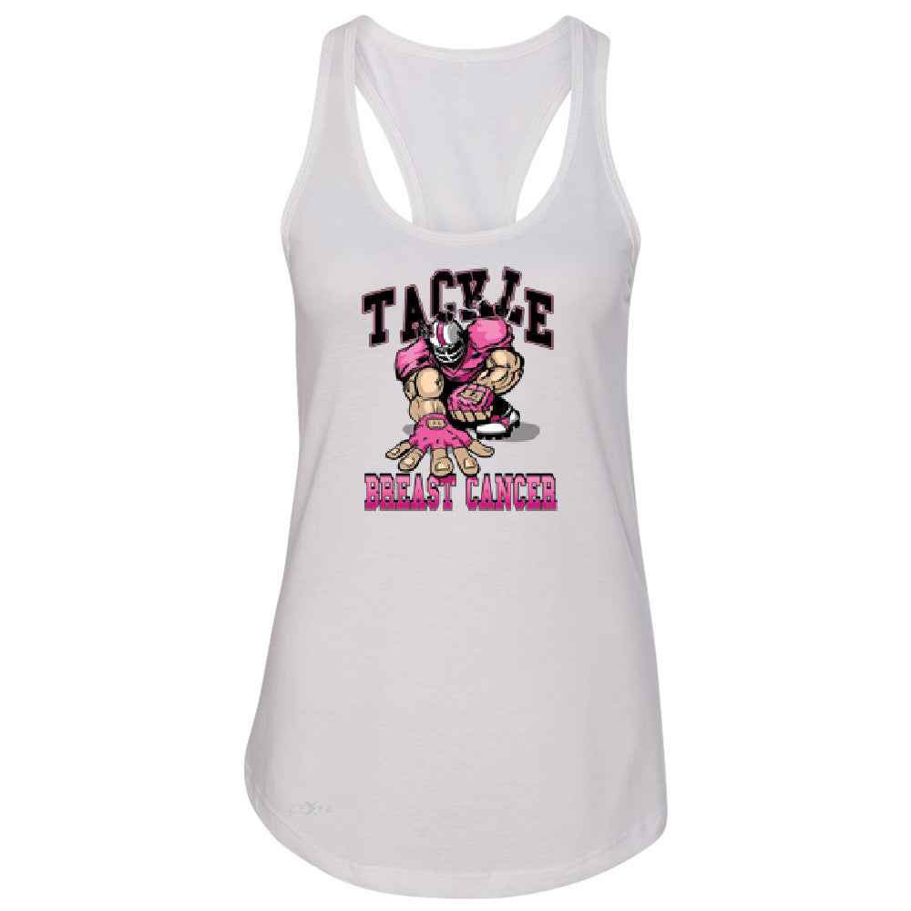 Tackle Breast Cancer Women's Racerback Breast Cancer Awareness Sleeveless - Zexpa Apparel - 4