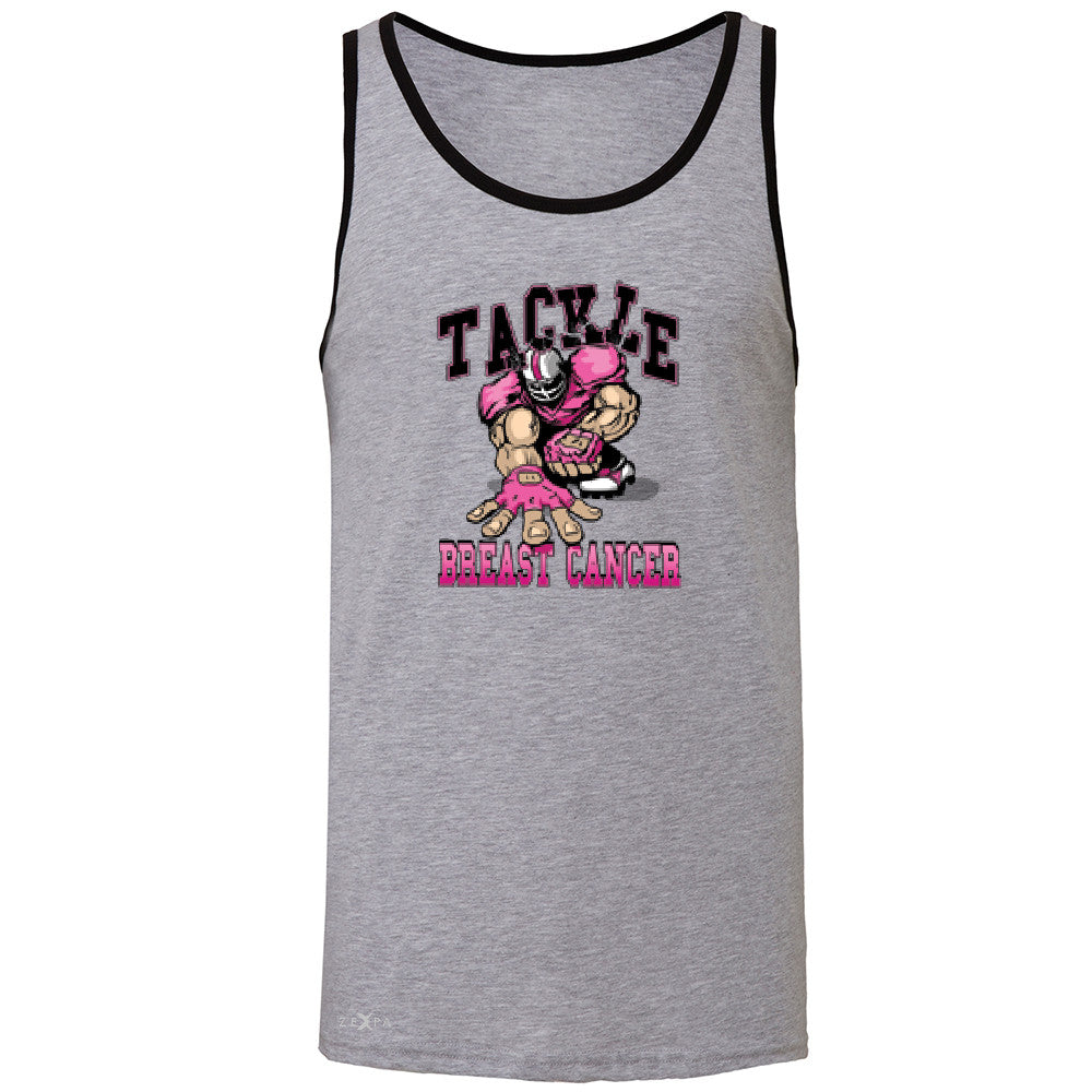 Tackle Breast Cancer Men's Jersey Tank Breast Cancer Awareness Sleeveless - Zexpa Apparel - 2