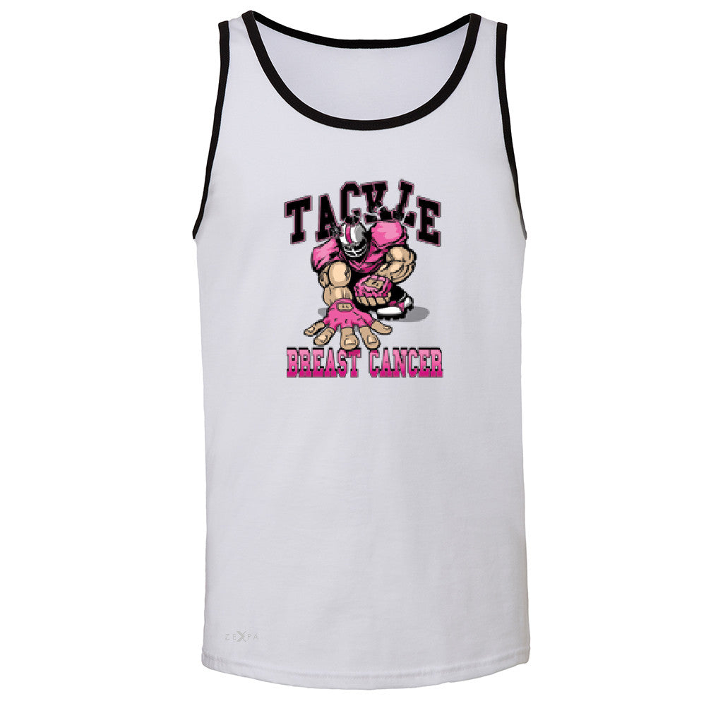 Tackle Breast Cancer Men's Jersey Tank Breast Cancer Awareness Sleeveless - Zexpa Apparel - 5