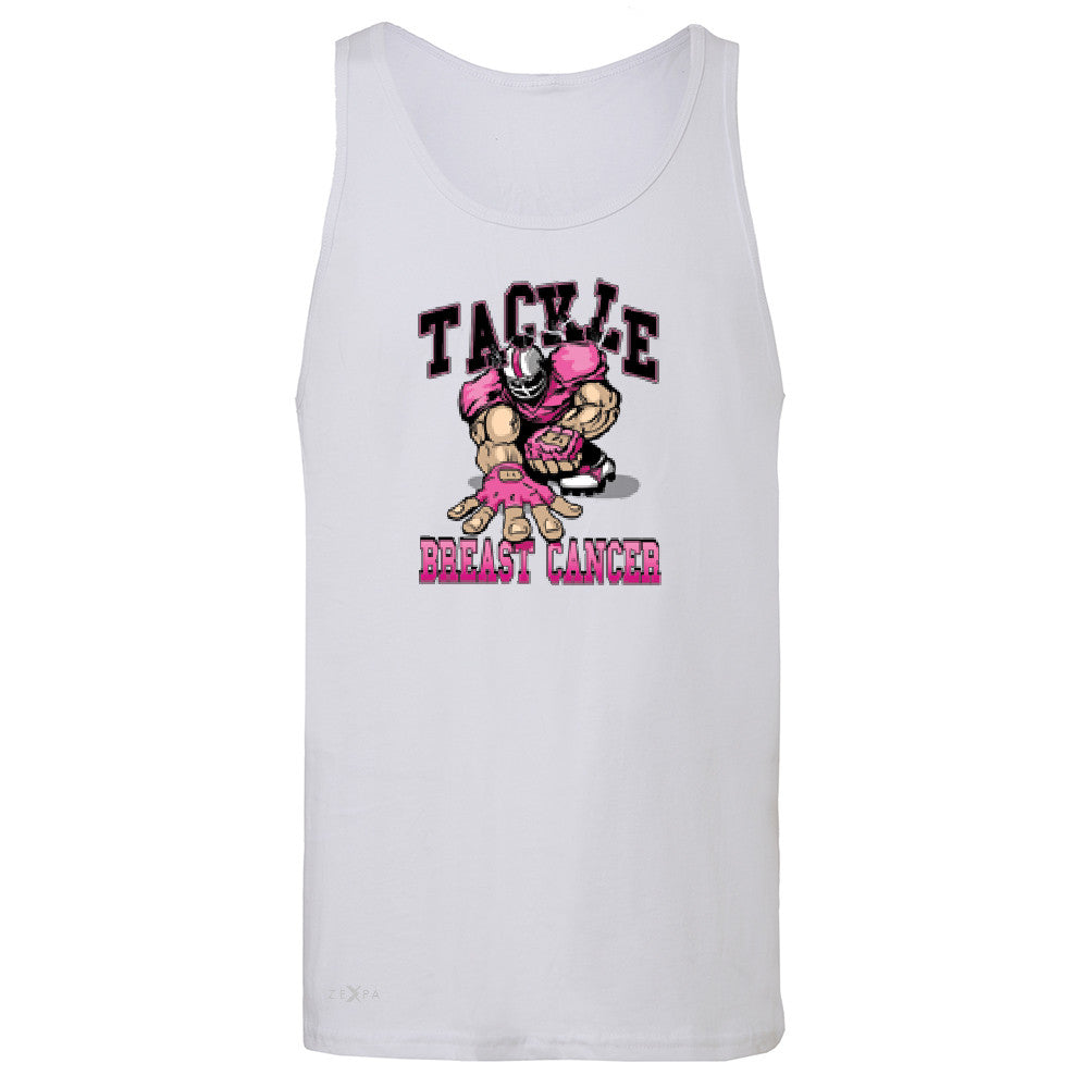 Tackle Breast Cancer Men's Jersey Tank Breast Cancer Awareness Sleeveless - Zexpa Apparel - 6