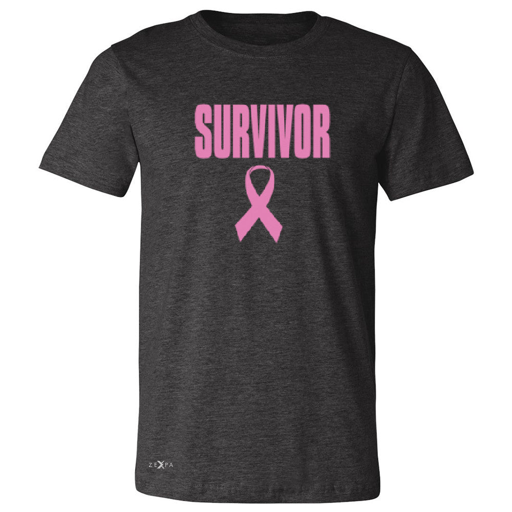 Survivor Pink Ribbon Men's T-shirt Breast Cancer Awareness Real Tee - Zexpa Apparel - 2