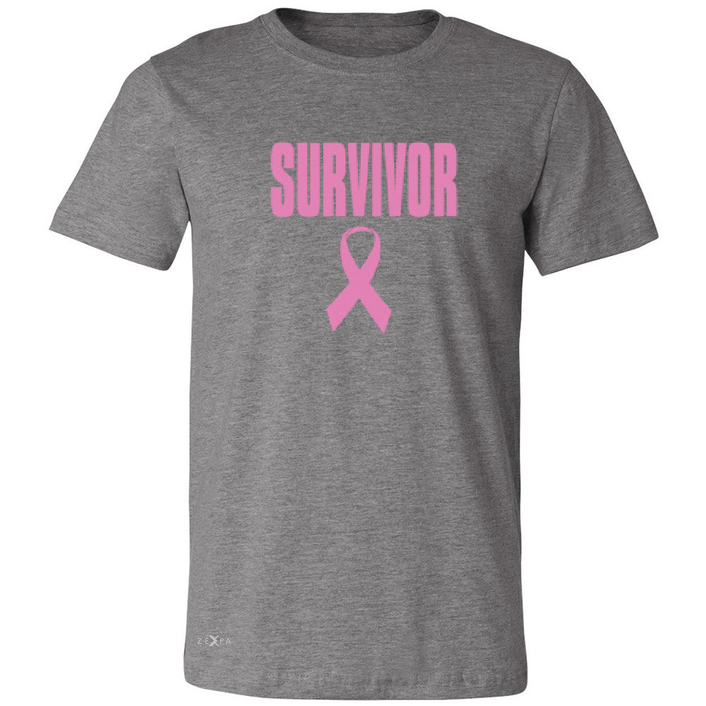 Survivor Pink Ribbon Men's T-shirt Breast Cancer Awareness Real Tee - Zexpa Apparel - 3