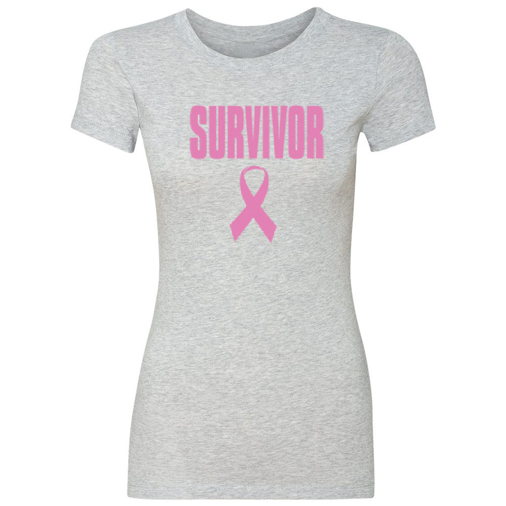Survivor Pink Ribbon Women's T-shirt Breast Cancer Awareness Real Tee - Zexpa Apparel - 2