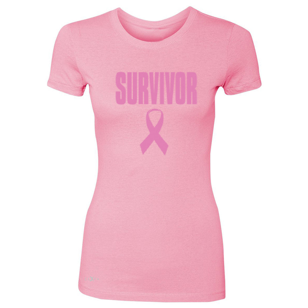 Survivor Pink Ribbon Women's T-shirt Breast Cancer Awareness Real Tee - Zexpa Apparel - 3