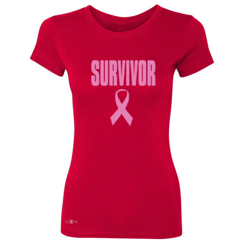 Survivor Pink Ribbon Women's T-shirt Breast Cancer Awareness Real Tee - Zexpa Apparel - 4