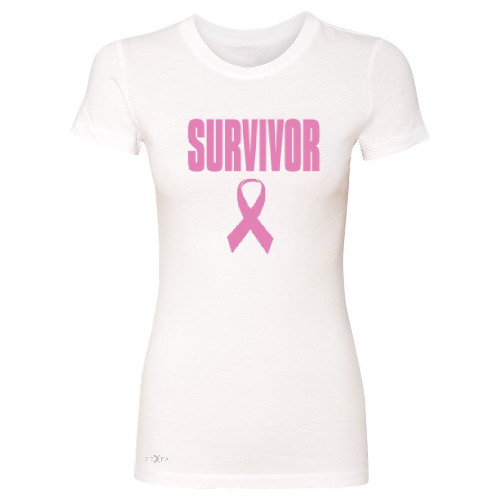 Survivor Pink Ribbon Women's T-shirt Breast Cancer Awareness Real Tee - Zexpa Apparel - 5