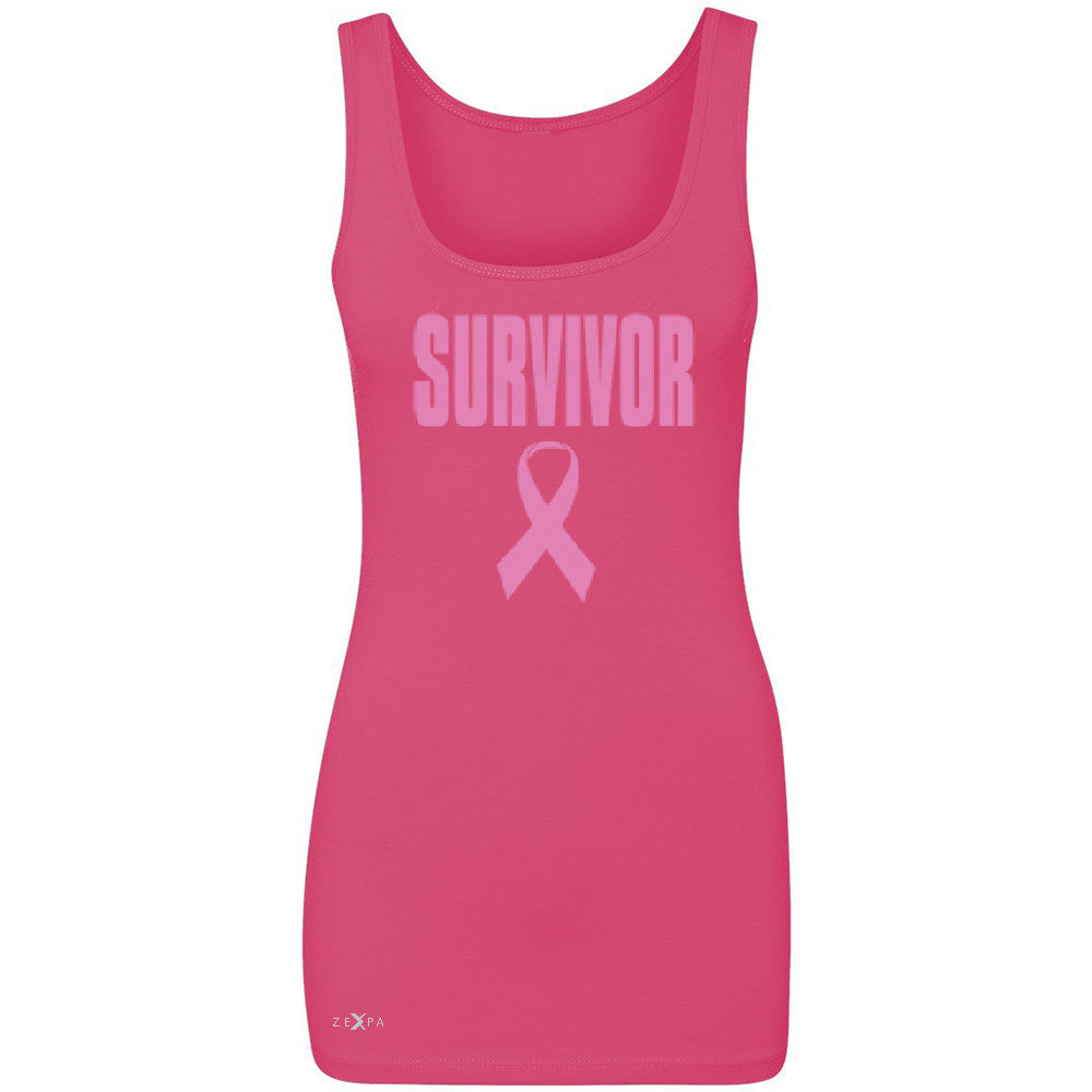 Survivor Pink Ribbon Women's Tank Top Breast Cancer Awareness Real Sleeveless - Zexpa Apparel - 2