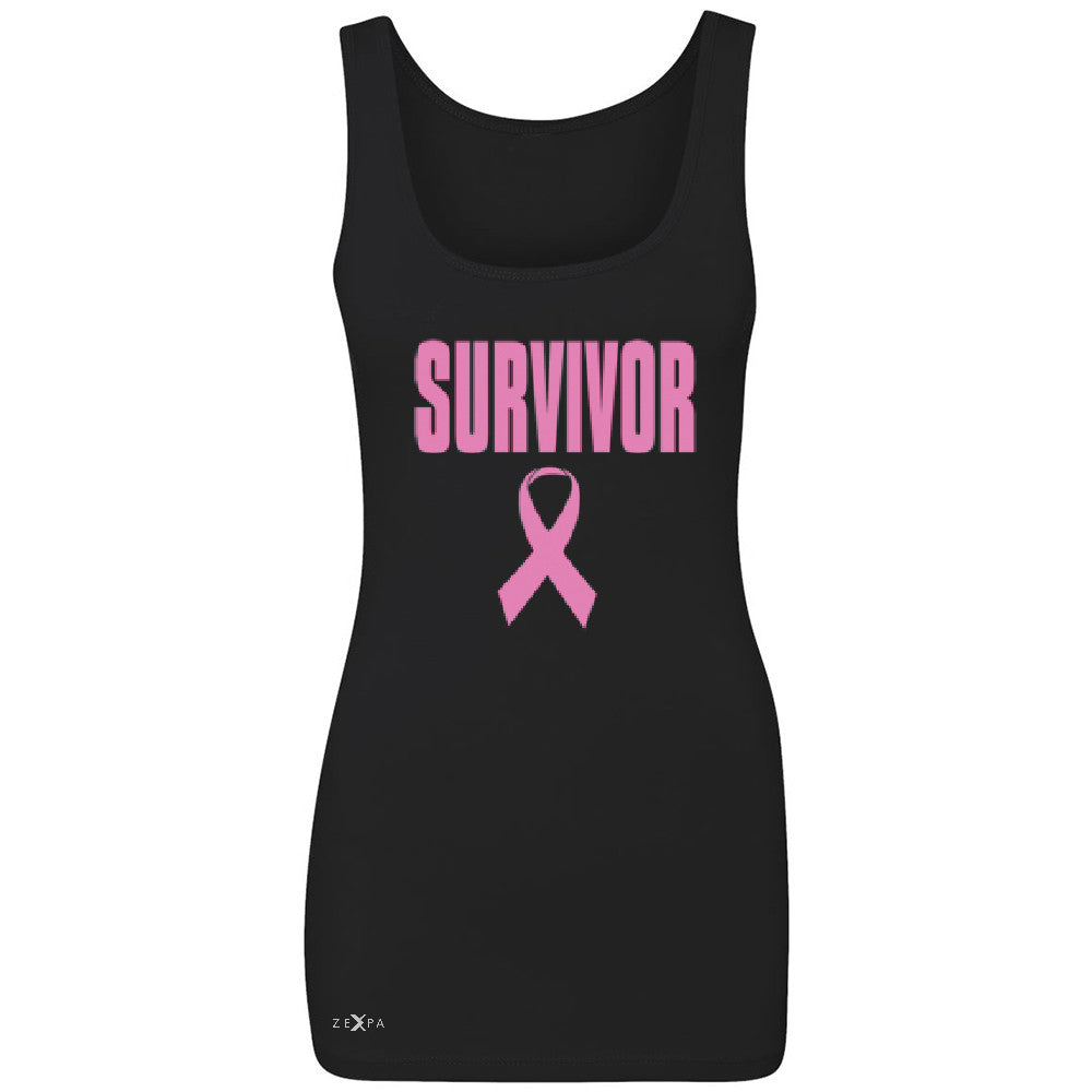 Survivor Pink Ribbon Women's Tank Top Breast Cancer Awareness Real Sleeveless - Zexpa Apparel - 1