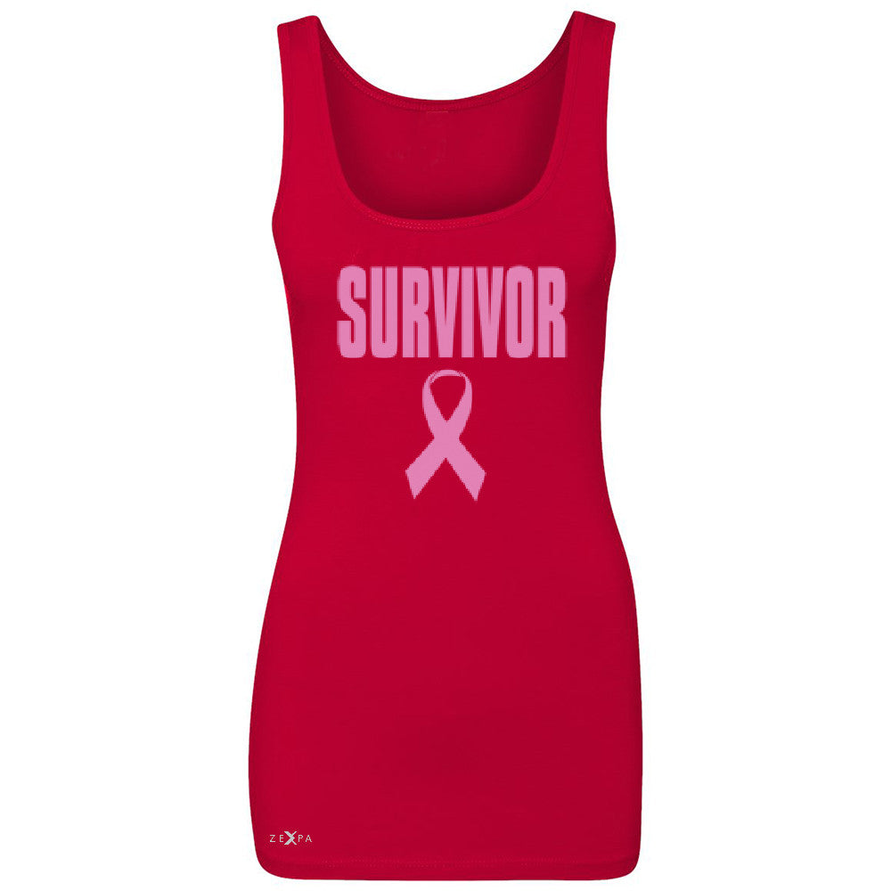 Survivor Pink Ribbon Women's Tank Top Breast Cancer Awareness Real Sleeveless - Zexpa Apparel - 3