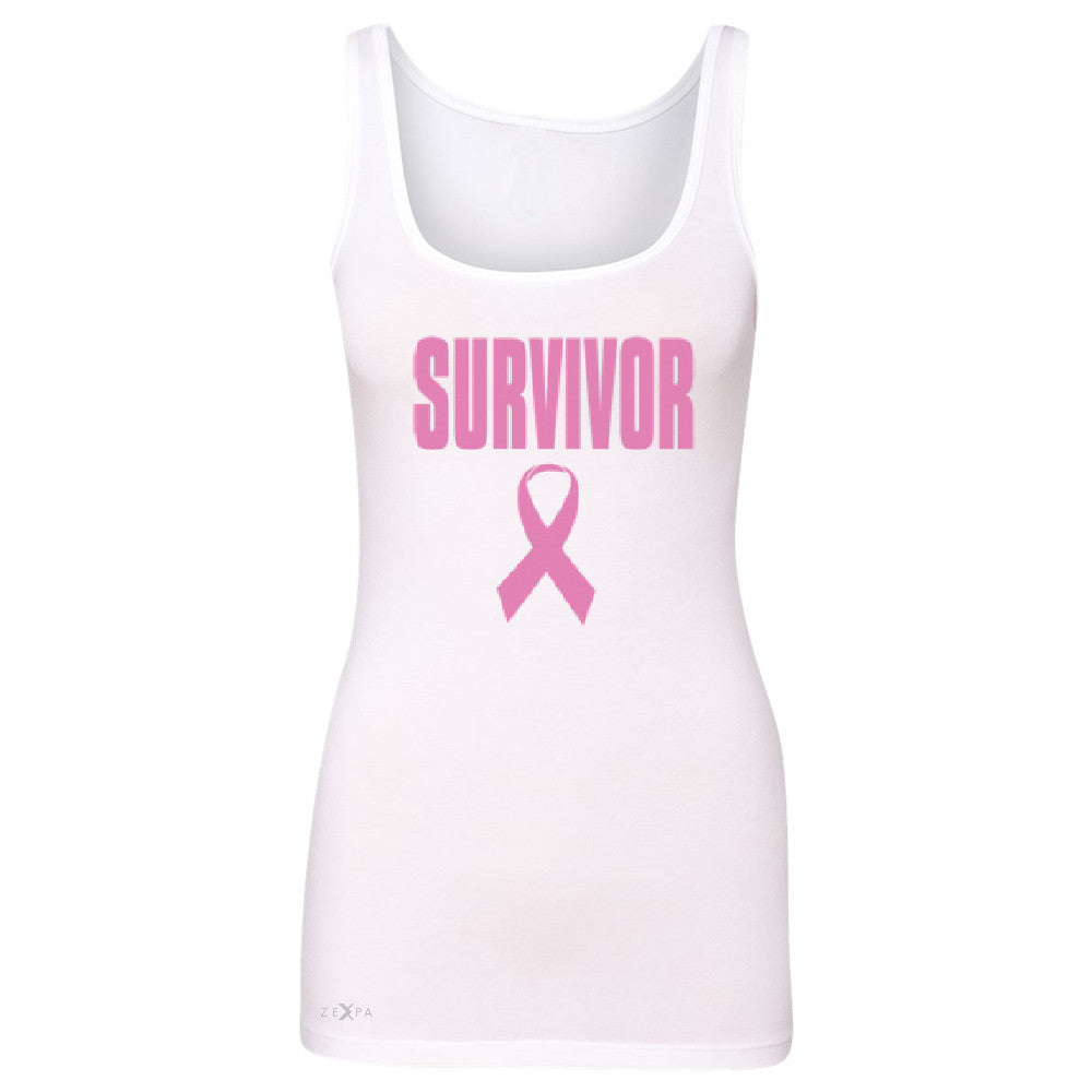 Survivor Pink Ribbon Women's Tank Top Breast Cancer Awareness Real Sleeveless - Zexpa Apparel - 4