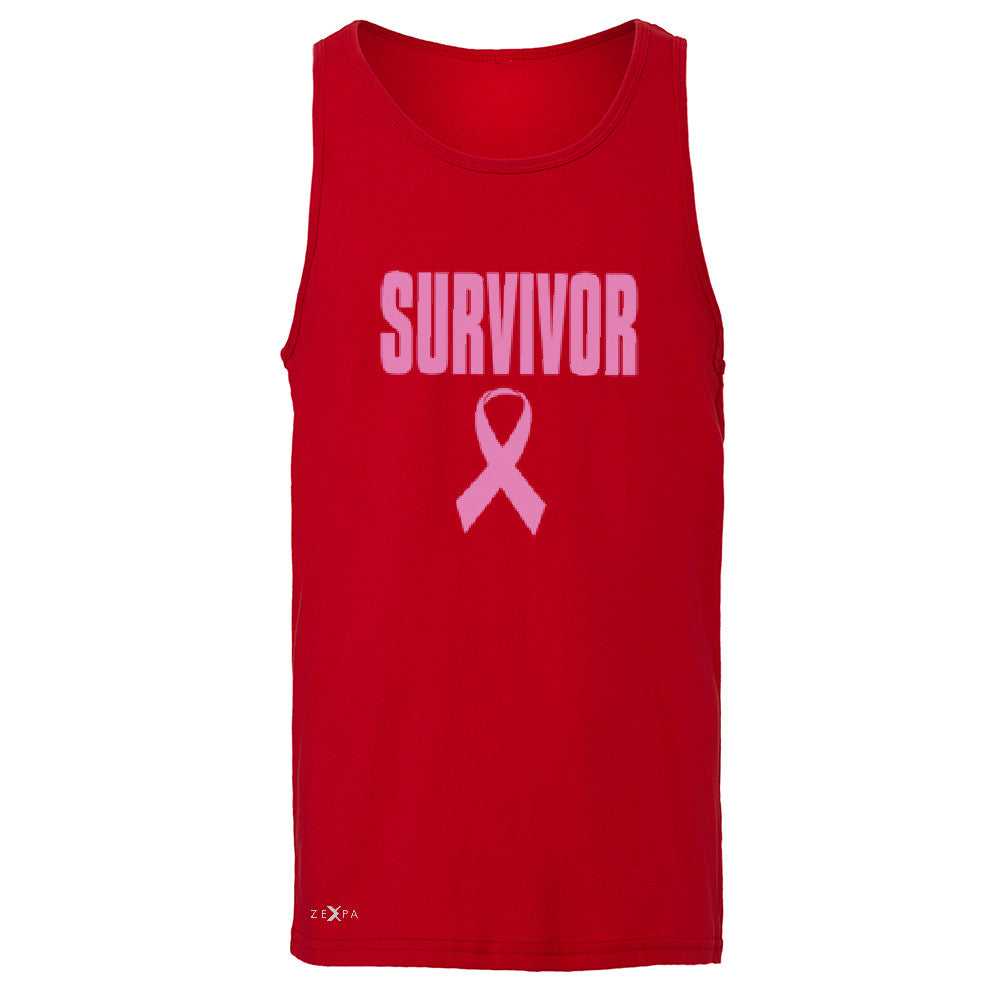 Survivor Pink Ribbon Men's Jersey Tank Breast Cancer Awareness Real Sleeveless - Zexpa Apparel - 4