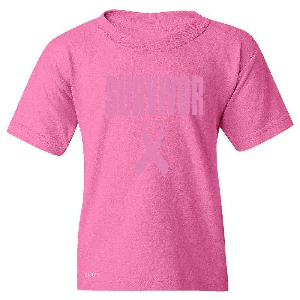 Survivor Pink Ribbon Youth T-shirt Breast Cancer Awareness Real Tee - Zexpa Apparel - 3