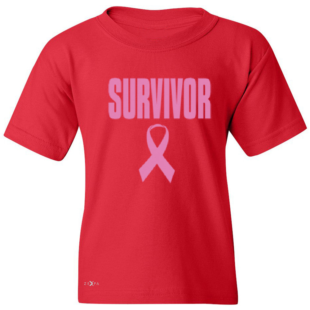 Survivor Pink Ribbon Youth T-shirt Breast Cancer Awareness Real Tee - Zexpa Apparel - 4