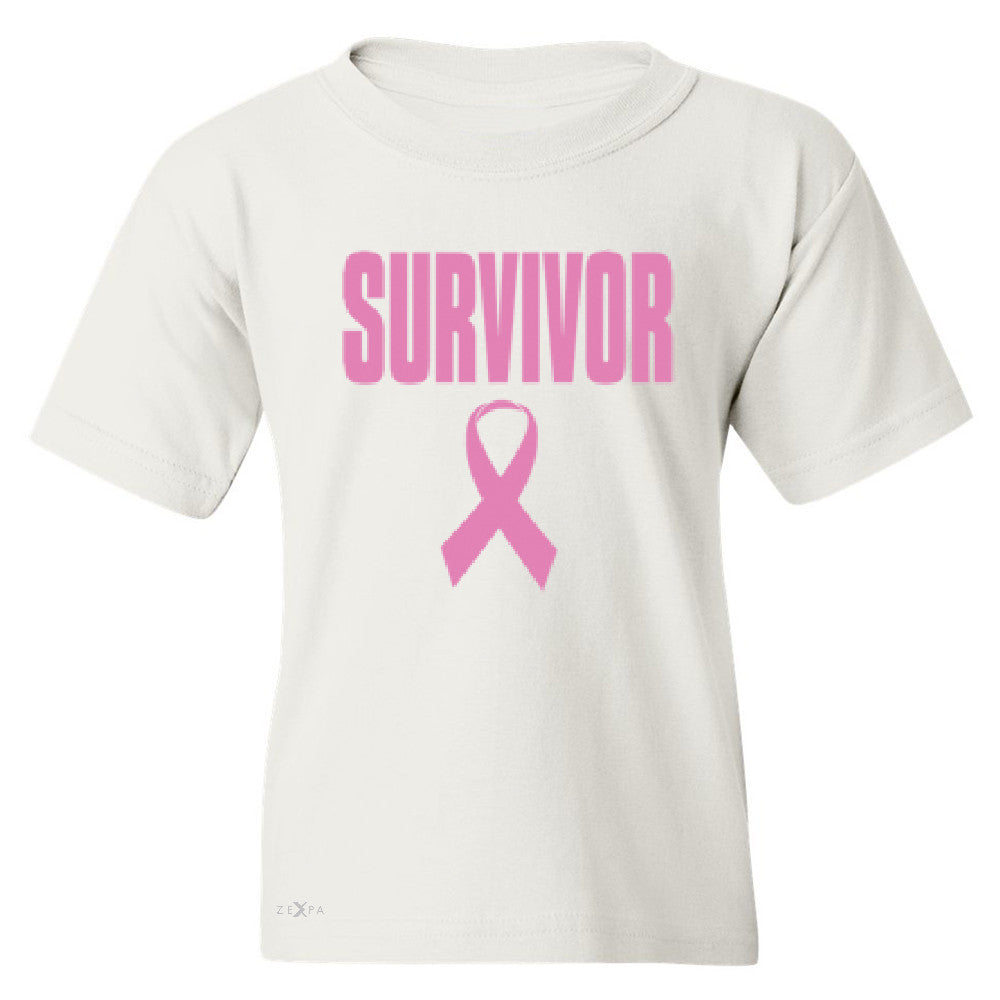 Survivor Pink Ribbon Youth T-shirt Breast Cancer Awareness Real Tee - Zexpa Apparel - 5