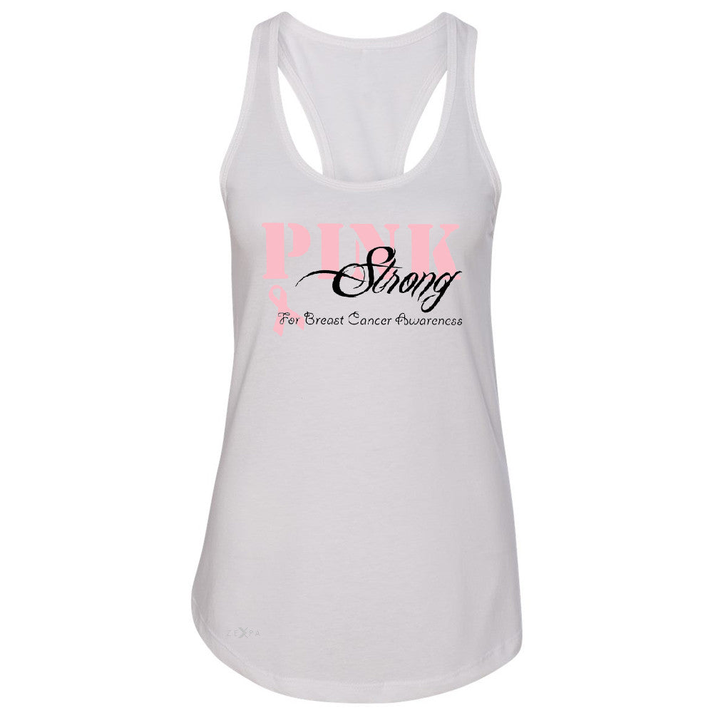 Pink Strong for Breast Cancer Awareness Women's Racerback October Sleeveless - Zexpa Apparel - 4