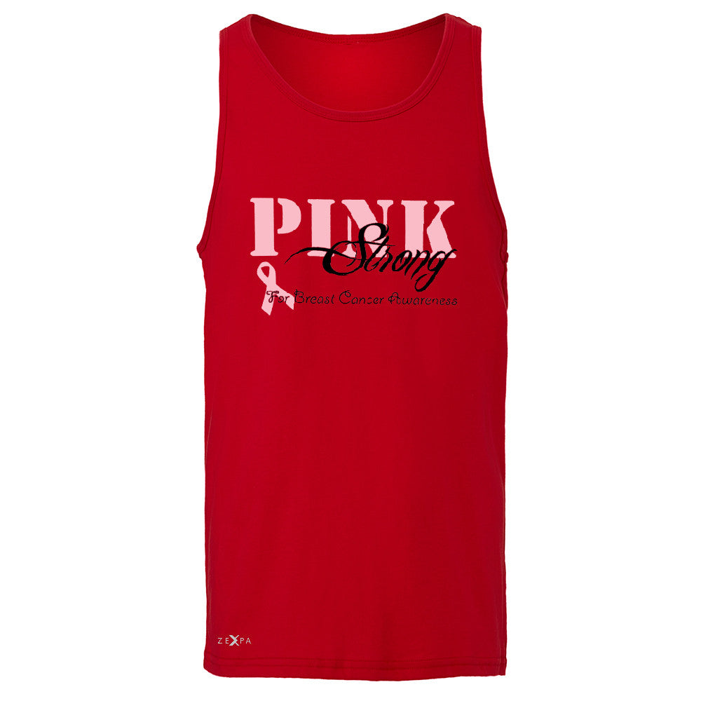 Pink Strong for Breast Cancer Awareness Men's Jersey Tank October Sleeveless - Zexpa Apparel - 4
