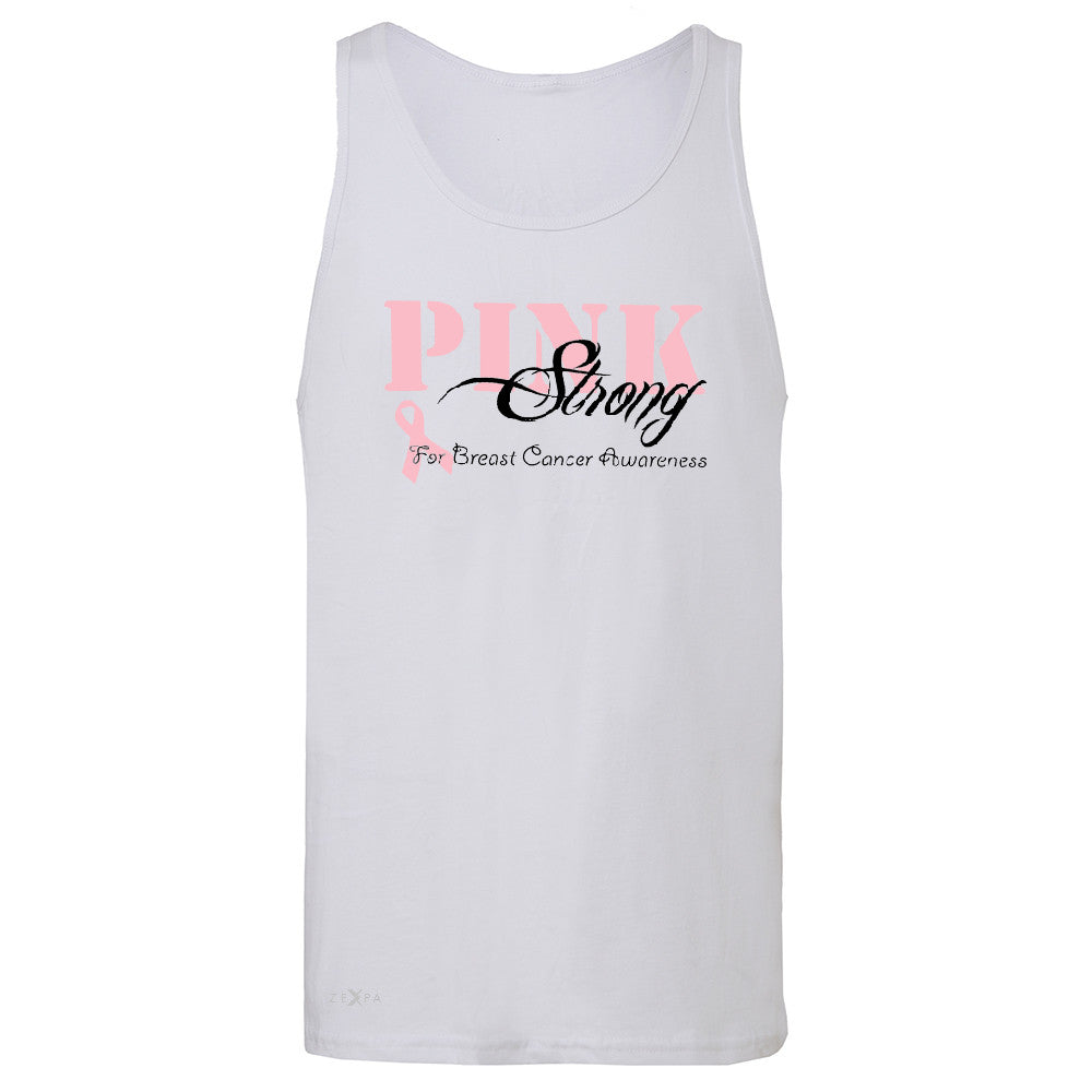 Pink Strong for Breast Cancer Awareness Men's Jersey Tank October Sleeveless - Zexpa Apparel - 6