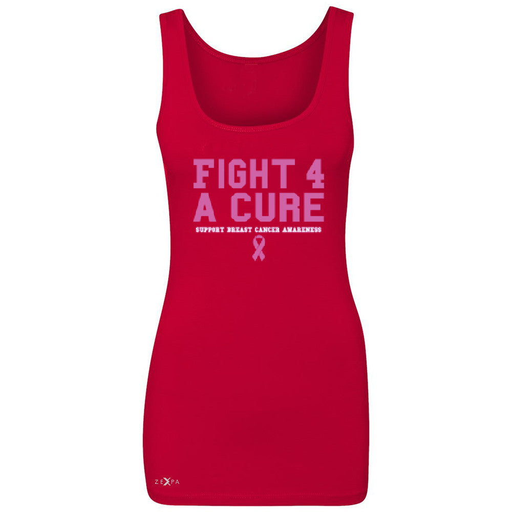 Fight 4 A Cure Women's Tank Top Support Breast Cancer Awareness Sleeveless - Zexpa Apparel - 3
