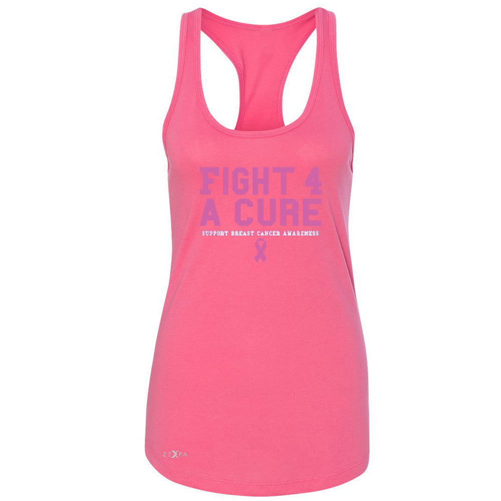 Fight 4 A Cure Women's Racerback Support Breast Cancer Awareness Sleeveless - Zexpa Apparel - 2