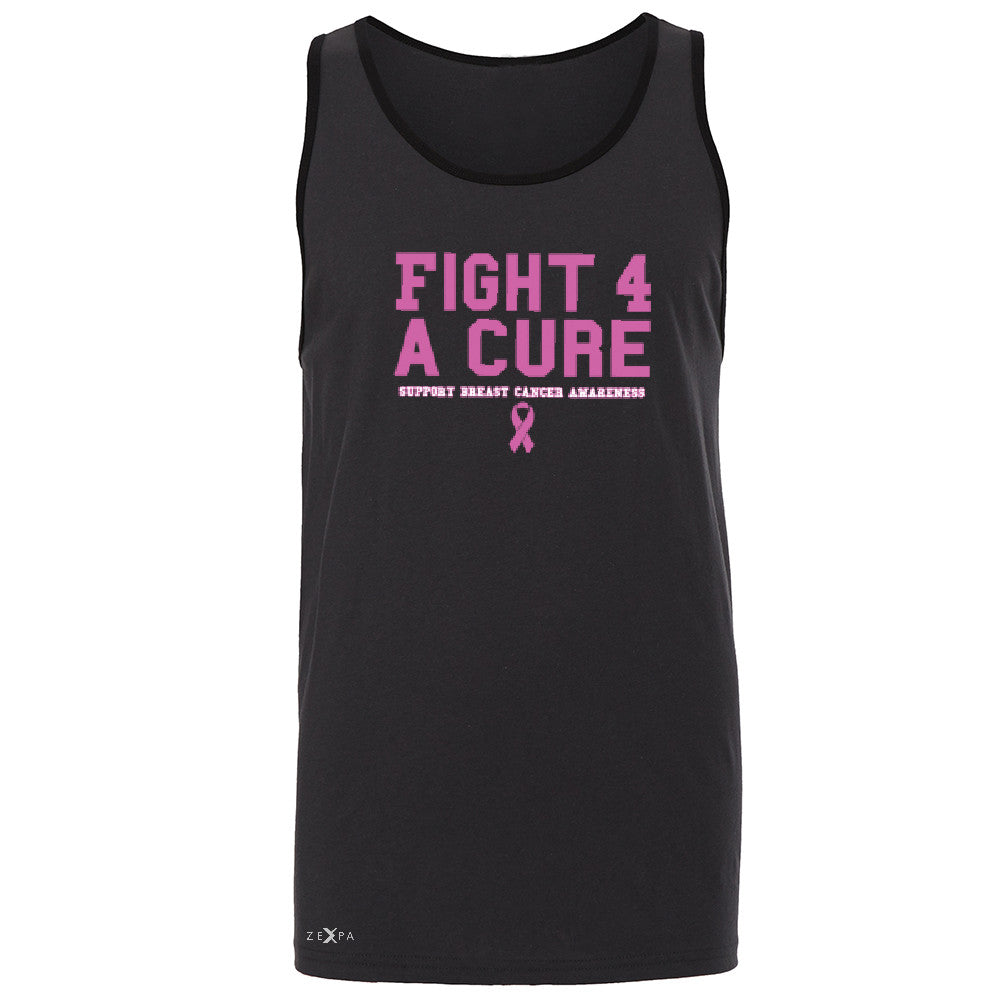 Fight 4 A Cure Men's Jersey Tank Support Breast Cancer Awareness Sleeveless - Zexpa Apparel - 3