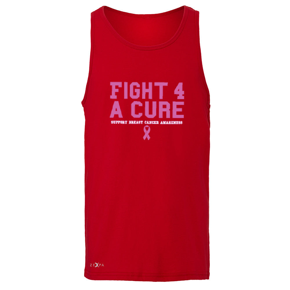Fight 4 A Cure Men's Jersey Tank Support Breast Cancer Awareness Sleeveless - Zexpa Apparel - 4