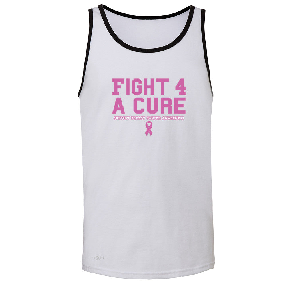 Fight 4 A Cure Men's Jersey Tank Support Breast Cancer Awareness Sleeveless - Zexpa Apparel - 5