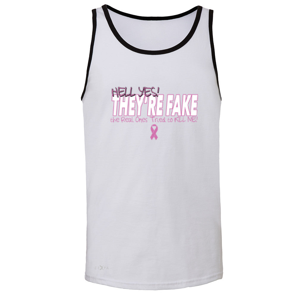 Hell Yes They Are Fake Men's Jersey Tank Real Ones Tried To Kill Me Sleeveless - Zexpa Apparel - 5