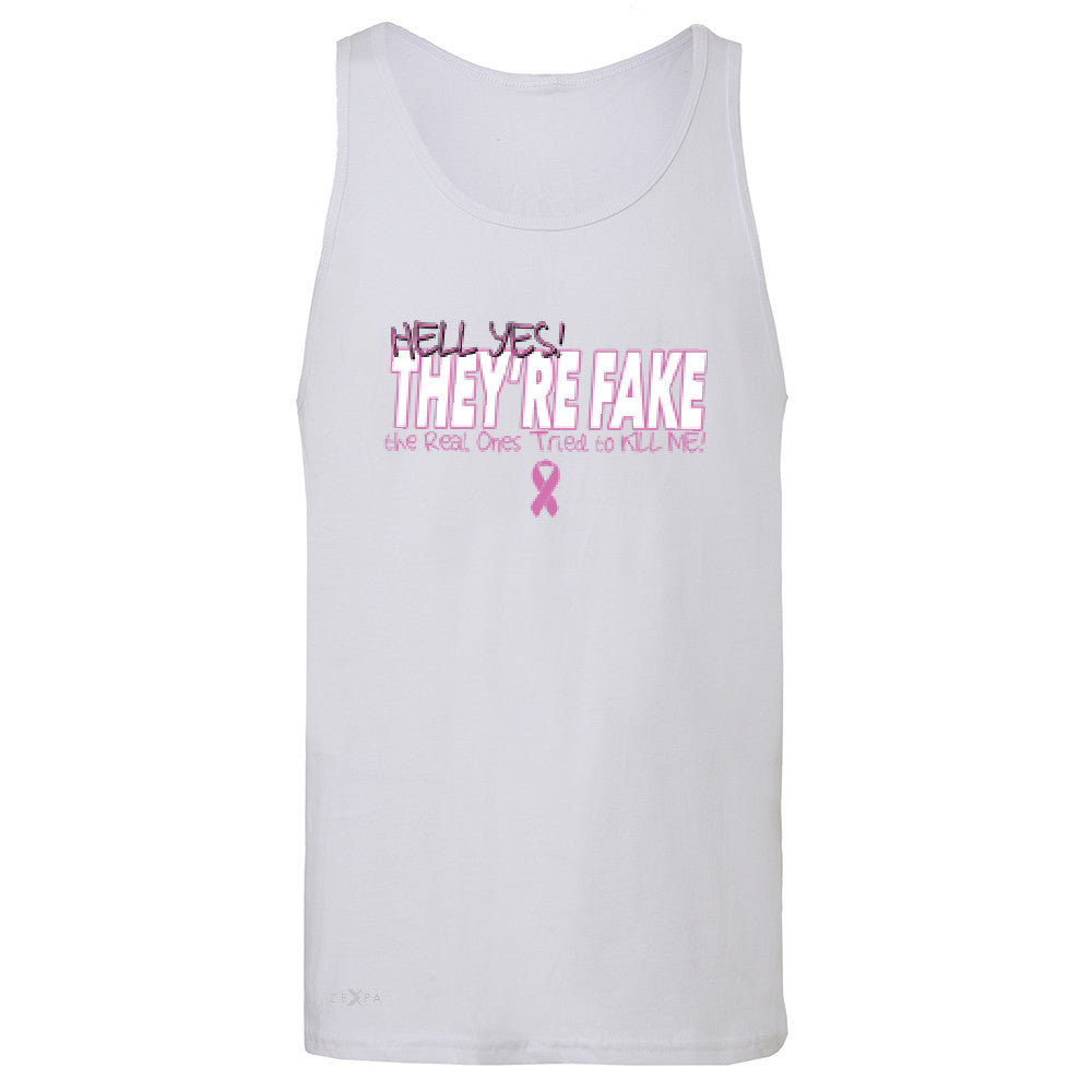 Hell Yes They Are Fake Men's Jersey Tank Real Ones Tried To Kill Me Sleeveless - Zexpa Apparel - 6