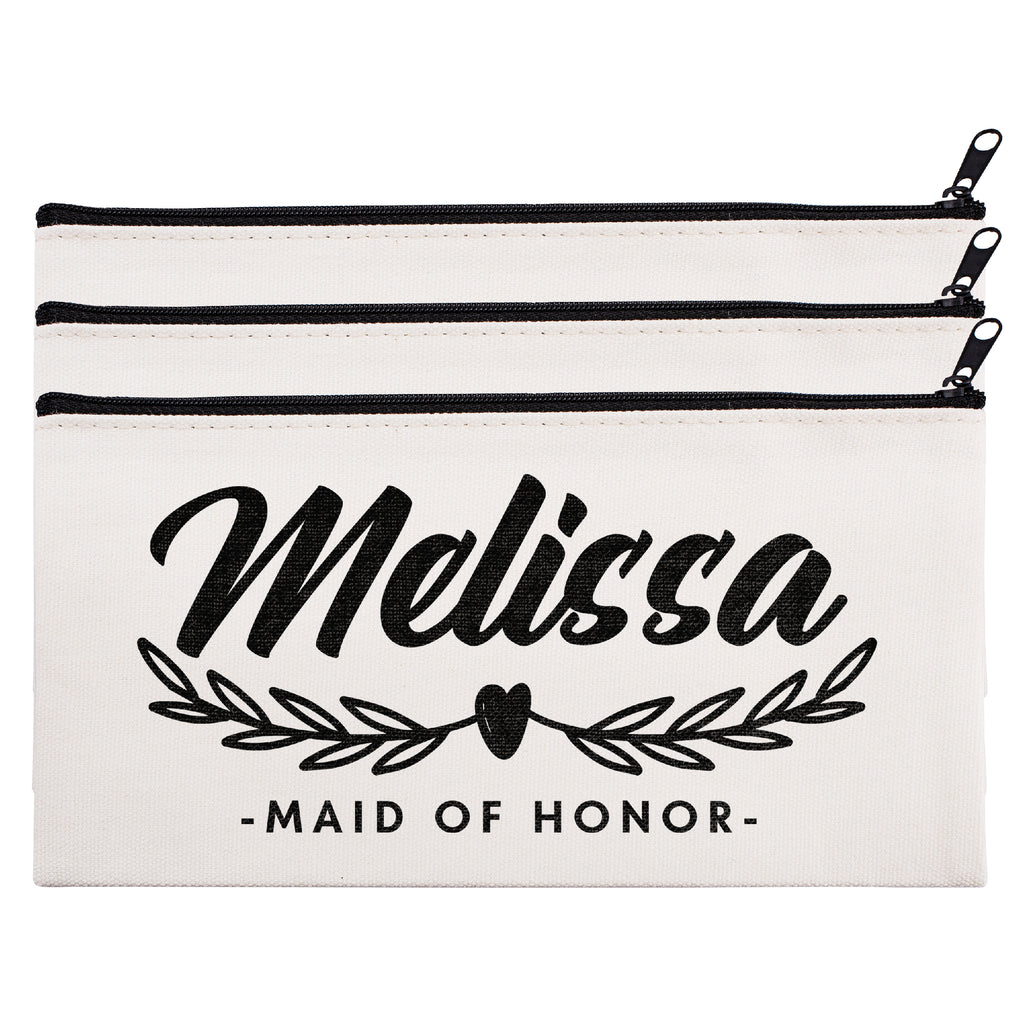 Personalized Makeup Bag Bridesmaid | Wedding Customized Pouch | Bachelorette Party Cosmetic Case |Toiletries Hndy Organizer with Zipper|Events Parties Baby Shower Anniversary Christmas Gift|Desging #20