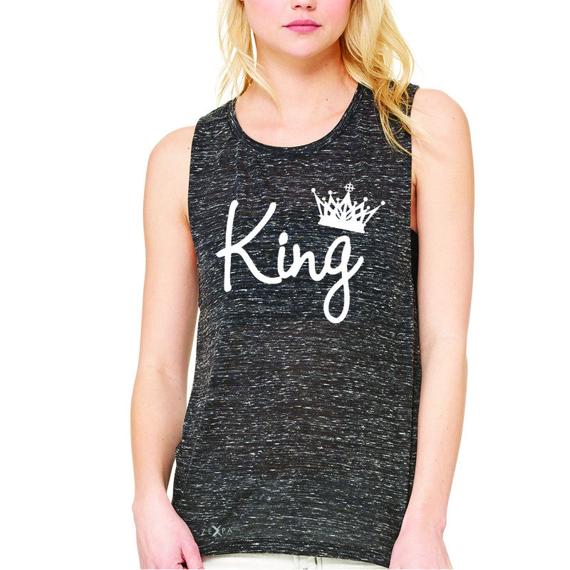 King - He is my King Women's Muscle Tee Couple Matching Valentines Sleeveless - Zexpa Apparel - 3