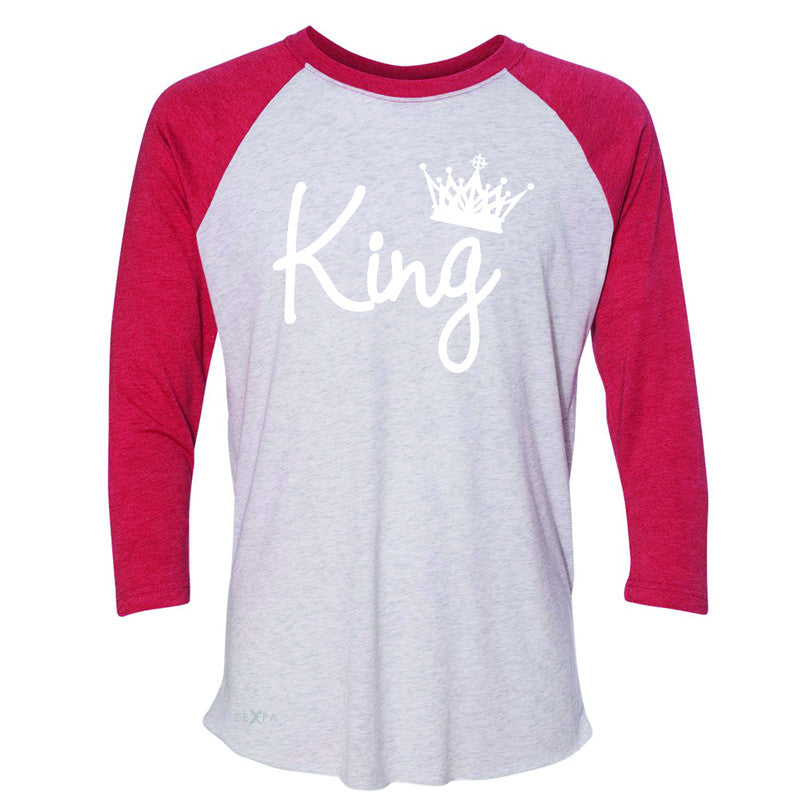 King - He is my King 3/4 Sleevee Raglan Tee Couple Matching Valentines Tee - Zexpa Apparel - 2