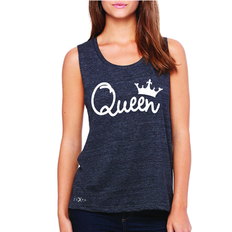 Queen - She is my Queen Women's Muscle Tee Couple Matching Valentines Sleeveless - Zexpa Apparel - 1