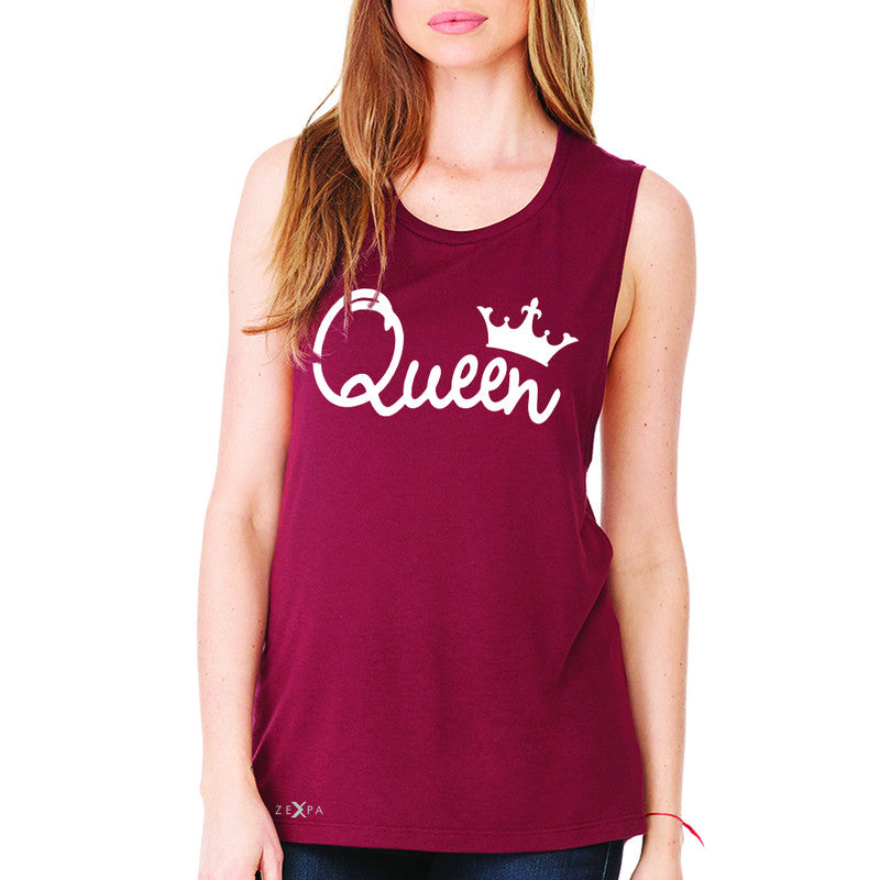 Queen - She is my Queen Women's Muscle Tee Couple Matching Valentines Sleeveless - Zexpa Apparel - 4