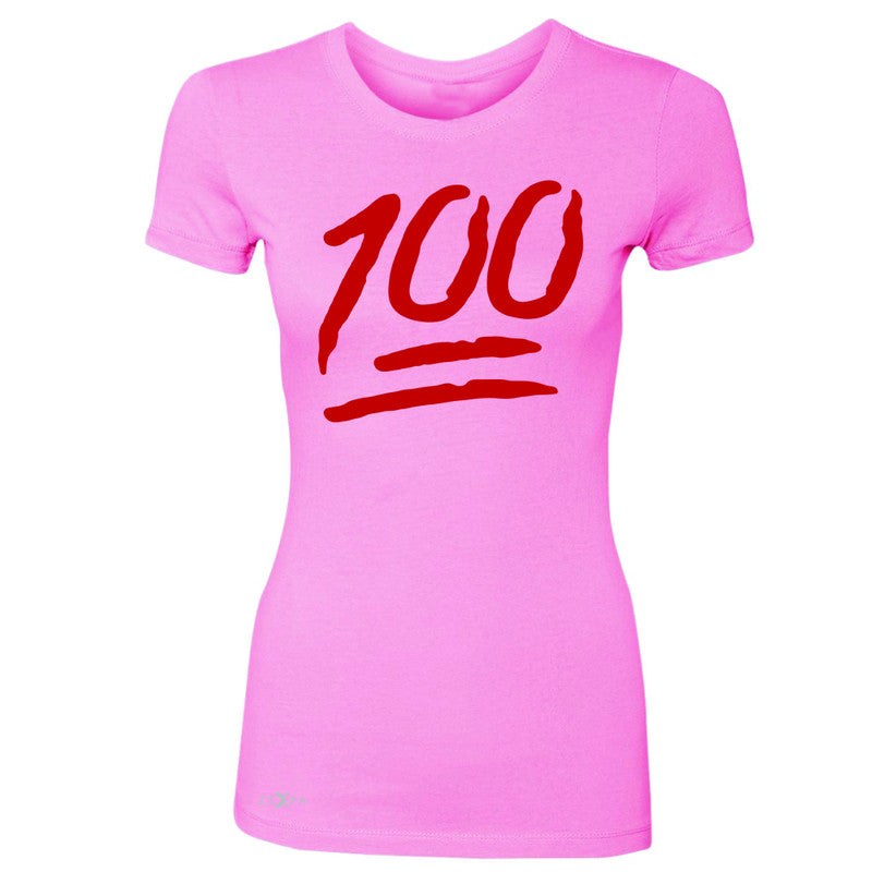 Emoji 100 Red Logo  Women's T-shirt Funny Cool Tee - Zexpa Apparel - 3