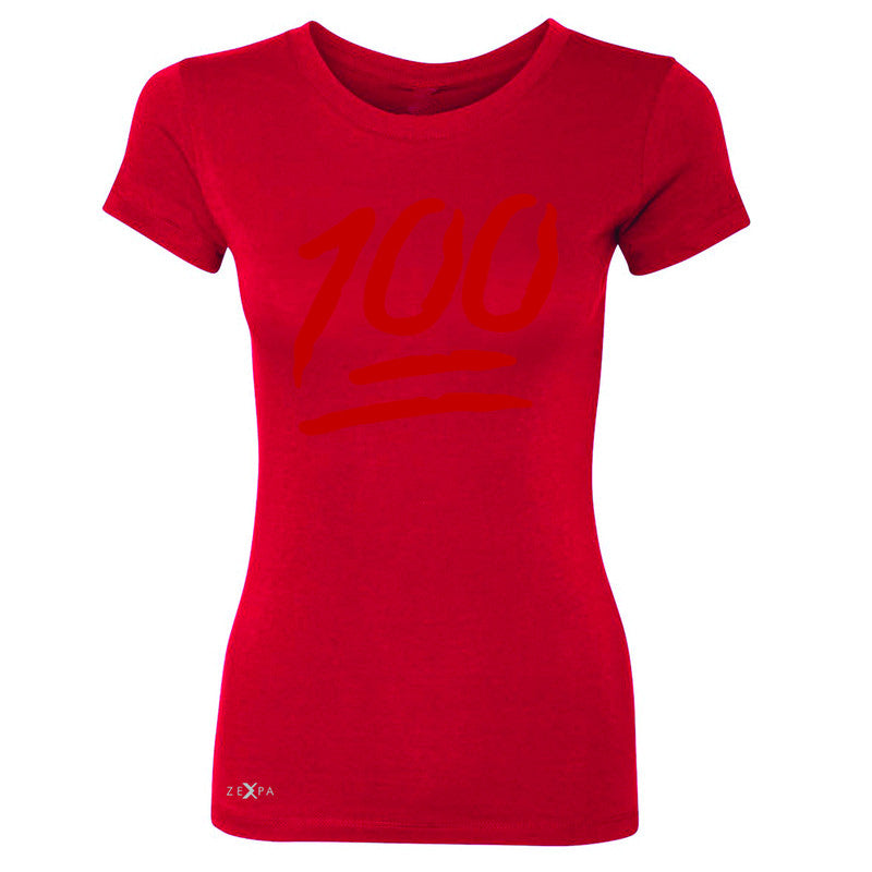 Emoji 100 Red Logo  Women's T-shirt Funny Cool Tee - Zexpa Apparel - 4